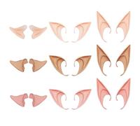 JSTHHTT 9 Pares Orejas de Elfo Orejas Duende de Látex Suave Anime Props, Oreja Hada Oreja Elfo Látex Accesorios Alas Hada para Vestir Elfos Cosplay Halloween Carnaval Fiesta