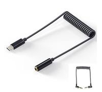 jstma Convertidor de micrófono TRS a USB C, ADC de 24 bits y 192 kHz, uso para Sony Compact Stereo Lavalier ECMLV1 o micrófono de video mono a teléfono Android/Windows10/MacOS C dispositivo tipo C