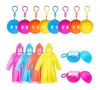 JSUOEO 8 chubasqueros desechables de emergencia, poncho de lluvia de plástico desechable para hombre y mujer, multicolor, para exterior, impermeable, con capucha, poncho de lluvia (4 colores), bule +