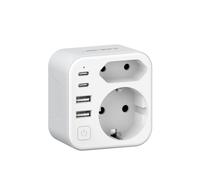 JSVER UK Adaptador, enchufe de viaje Inglaterra con 4 puertos USB (2 USB C y 2 USB A), adaptador de enchufe universal tipo G a Reino Unido, Irlanda, Malasia, Singapur, Hong Kong, Dubai (blanco)