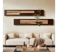 JSWHYBD Conjunto de arte de paneles múltiples estilo Wabi-Sabi, escultura de pared de piedra arenisca 3D a gran escala; Adecuado para salas de estar, dormitorios y estudios. B 160 * 24cm/63 * 9in