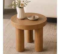JSWHYBD Juego de 2 mesas de Centro Nido, mesas Redondas de Madera Maciza, Estilo rústico WABI-Sabi con Tallado Creativo de Anillos de árbol, diseño Retro para Sala de Estar, balcón y Estudio S