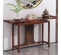 JSWHYBD Mesa Consola de Estilo Chino de Nogal Macizo, Mesa de Entrada de Alero Curvo con cajón y Tablero Hueco, Mesa de Altar de Madera Retro para Pasillo Sala de Estar B 120 * 31 * 82CM