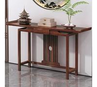 JSWHYBD Mesa Consola de Estilo Chino de Nogal Macizo, Mesa de Entrada de Alero Curvo con cajón y Tablero Hueco, Mesa de Altar de Madera Retro para Pasillo Sala de Estar A 100 * 31 * 82CM