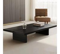 JSWHYBD Mesa de Centro Minimalista de Madera Negra, Mesas de Centro Bajas rectangulares de Madera Maciza Estilo WABI-sabi, Mesa de Centro Moderna para Sala de Estar, Dormitorio, balcón 120cm/47.2in
