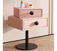 JSWHYBD Mesita de Noche Moderna y Creativa con Giro de 360° - Mesita Auxiliar de Dormitorio de Madera Maciza con Dos cajones y Soporte de Acero al Carbono 17 50 * 40 * 60cm