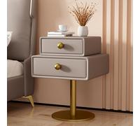 JSWHYBD Mesita de Noche Moderna y Creativa con Giro de 360° - Mesita Auxiliar de Dormitorio de Madera Maciza con Dos cajones y Soporte de Acero al Carbono 3 50 * 40 * 60cm