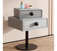 JSWHYBD Mesita de Noche Moderna y Creativa con Giro de 360° - Mesita Auxiliar de Dormitorio de Madera Maciza con Dos cajones y Soporte de Acero al Carbono 13 50 * 40 * 60cm