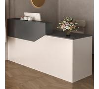 JSWHYBD Mostrador de recepción con cajones y gabinetes, Moderno y Elegante mostrador de Madera, Adecuado para pequeños Salones, Salones de Belleza, Tiendas minoristas y oficinas E2 150cm/59in