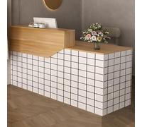 JSWHYBD Mostrador de recepción con cajones y gabinetes, Moderno y Elegante mostrador de Madera, Adecuado para pequeños Salones, Salones de Belleza, Tiendas minoristas y oficinas F2 140cm/55in