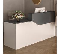 JSWHYBD Mostrador de recepción con cajones y gabinetes, Moderno y Elegante mostrador de Madera, Adecuado para pequeños Salones, Salones de Belleza, Tiendas minoristas y oficinas E1 180cm/71in