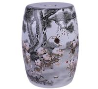 JSWHYBD Taburete de cerámica de Estilo Chino, taburetes de jardín clásicos, cocidos a Alta Temperatura con Patrones exquisitos, adecuados para tocador, Balcones y Salas de Estar. D