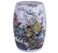 JSWHYBD Taburete de cerámica de Estilo Chino, taburetes de jardín clásicos, cocidos a Alta Temperatura con Patrones exquisitos, adecuados para tocador, Balcones y Salas de Estar. F