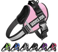 JSXD Arnés para perros, arnés de perro con mango ajustable para exteriores, chaleco de nailon reflectante 3M para razas, fácil control para perros pequeños, medianos y grandes