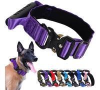 JSXD Collar táctico para perro, 1.5 pulgadas de ancho, collar de entrenamiento resistente con asa, hebilla de liberación rápida de metal, collar grueso militar ajustable para perros medianos y grandes