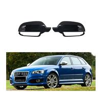 JSYDMA Carcasa de Espejo retrovisor para Audi A3 8P 2008-2013, Tapa de Carcasa Espejo Retrovisor Lateral Cubiertas de Repuesto Retrovisores,B-Painted Black