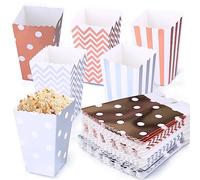 jsysj 60 Piezas Cajas de Palomita, Pequeñas Raya Bolsa Palomitas de Papel, Caramelo Contenedor, Merienda Contenedor para Boda, Cumpleaños Fiestas, Noche de Cine o Navidad
