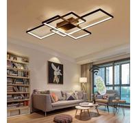 Jsz Lámpara Techo Salón 95W con Mando,Plafón LED Techo Regulable | 2700-6500K, diseño rectangular moderno, sin parpadeo, resistente a la corrosión, para salón, dormitorio y cocina, negro 110cm