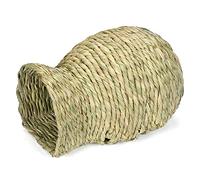 JSZDFSV Grass House - Juguete de paja natural para masticar, conejillos de indias, gran nido de dentición, escondites para erizos, hurones, jerbos