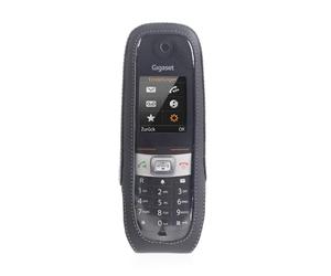 JT Berlin Turnline para Gigaset E630/HX / R630H/Pro / R650H/Pro Funda de Cuero (Clip Giratorio para el cinturón con 8 Posiciones, Fabricado a Mano en Europa, lámina Inteligente) Negro