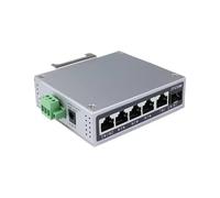 JT-COM Interruptor PoE Industrial Inteligente 1.25GbE 1xGigabit para Puerto SFP +1x1000M Puerto RJ45 +4x1000M Puertos POE RJ45 para Cámara IP/NVR