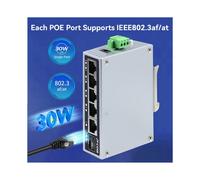 JT-COM Interruptor PoE Industrial Inteligente 1.25GbE 1xGigabit para Puerto SFP +1x1000M Puerto RJ45 +4x1000M Puertos POE RJ45 para Cámara IP/NVR