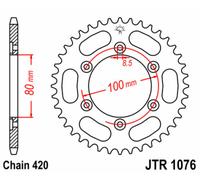 JT SPROCKETS Corona de acero estándar 1076 - 420