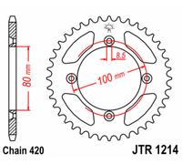 JT SPROCKETS Corona de acero estándar 1214 - 420