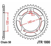 JT SPROCKETS Corona de acero estándar 1800 - 530