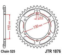 JT SPROCKETS Corona de acero estándar 1876 - 525