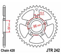 JT SPROCKETS Corona de acero estándar 242 - 428, tamaño 259 mm