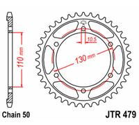 JT SPROCKETS Corona de acero estándar 479 - 530