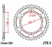 JT SPROCKETS Corona de acero estándar 5 - 520