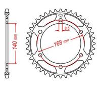 JT SPROCKETS Corona de acero estándar 6 - 525
