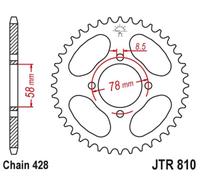 JT SPROCKETS Corona de acero estándar 810 - 428
