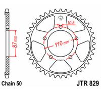 JT SPROCKETS Corona de acero estándar 829 - 530