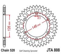 JT SPROCKETS Corona de aluminio antibarro ultraligera 808 - 520