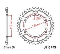JT SPROCKETS Corona de zinc estándar 479 - 530