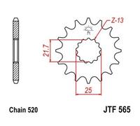 JT SPROCKETS Piñón delantero de acero sin ruido - 520