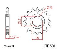 JT SPROCKETS Piñón delantero de acero sin ruido - 530