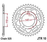 JT SPROCKETS Piñón trasero Acero estándar - 525
