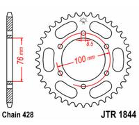 JT SPROCKETS Piñón trasero Alu Standard - 428