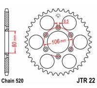 JT SPROCKETS Piñón trasero estándar de acero - 520