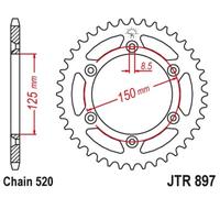 JT SPROCKETS Piñón trasero estándar de acero - 520