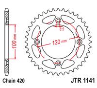 JT SPROCKETS Piñón trasero Steel Standard - 420