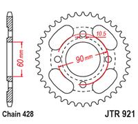 JT SPROCKETS Piñón trasero Steel Standard - 428