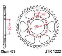 JT SPROCKETS Piñón trasero Steel Standard - 428