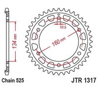 JT SPROCKETS Piñón trasero Steel Standard - 525