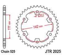 JT SPROCKETS Piñón trasero Steel Standard - 525