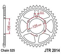 JT SPROCKETS Piñón trasero Steel Standard - 525